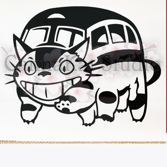 Catbus Decal Sticker Vinyl Bumper Cat Bus Ghibli Totoro Anime Etsy