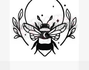 Bumble Bee Decal Vinyl Bumper Sticker pollen pollinators bug honey magic moon earth spiritual witch wiccan wicca colony world peace flower