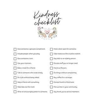 Kindness Checklist Printable, Kindness Challenge, Make The World A Better Place, How To Be Kind, Daily Acts Of Kindness Tracker