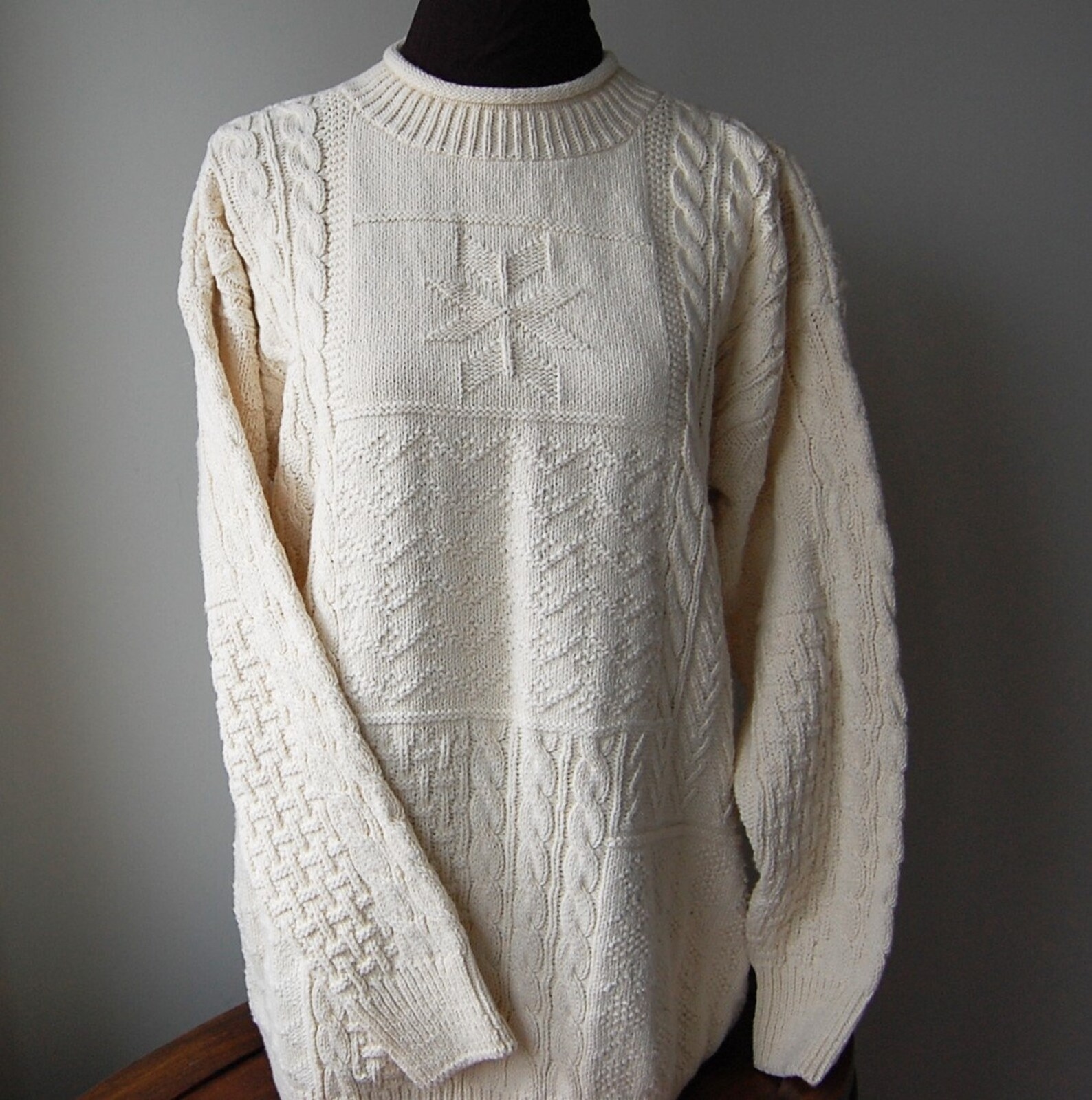 Vintage Cable Knit Sweater by Van Heusen for Her. 100 Cotton. Etsy