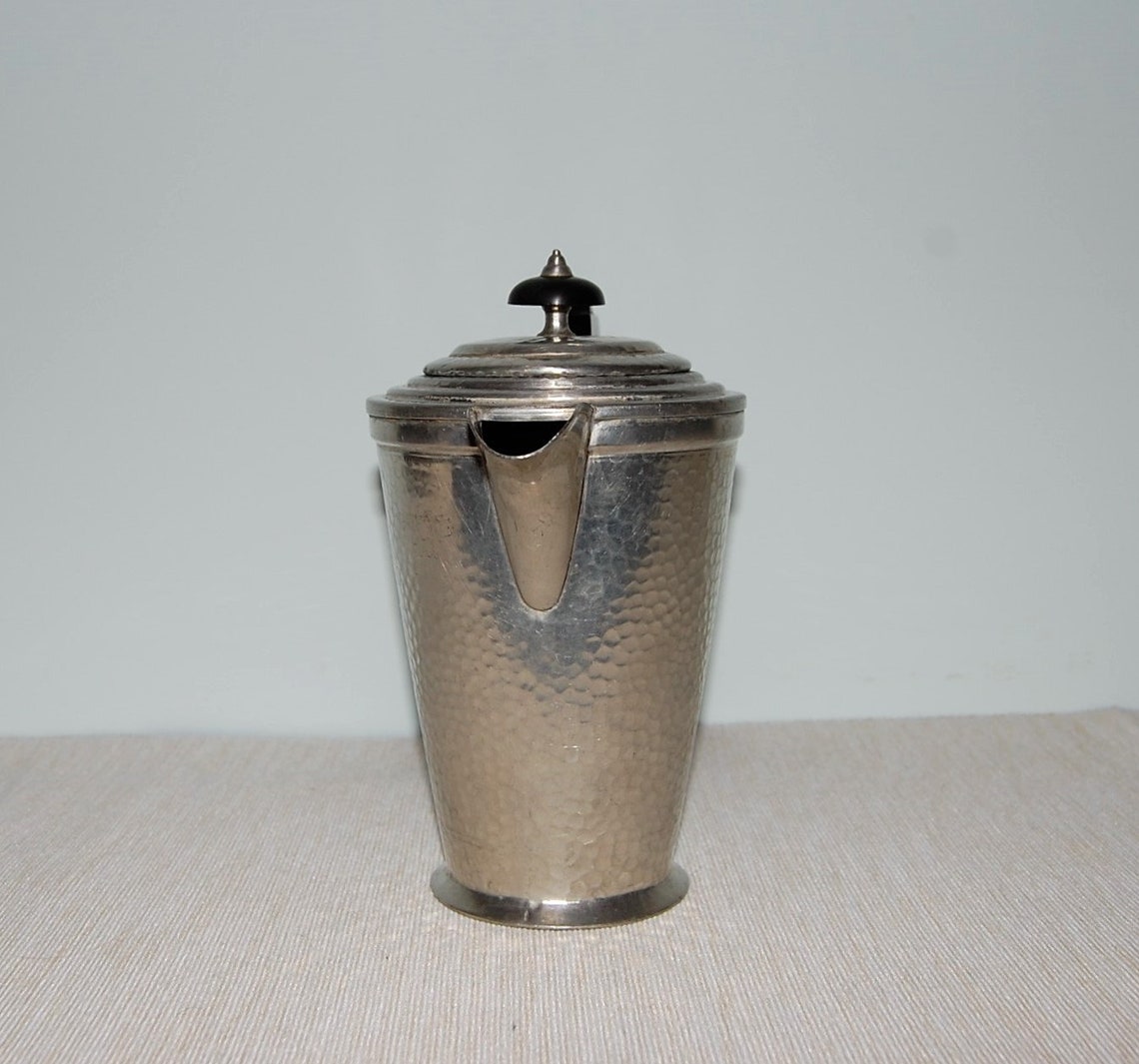 Vintage Civic Pewter Coffee Pot. Hammered Pewter. Patent Etsy