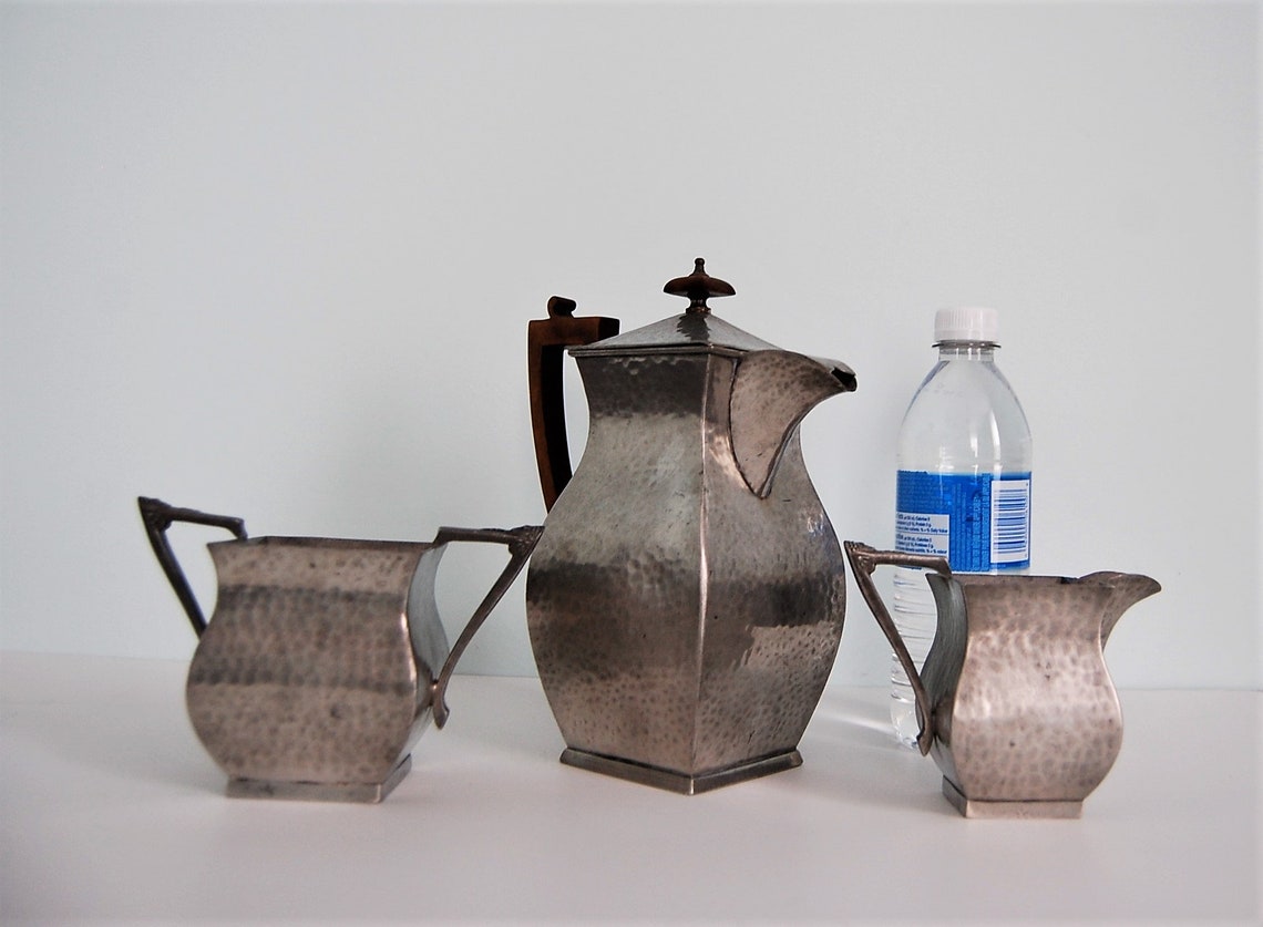 Vintage Pewter Coffee Set by Talbot. Coffee Pot, Creamer and Sugar Bowl