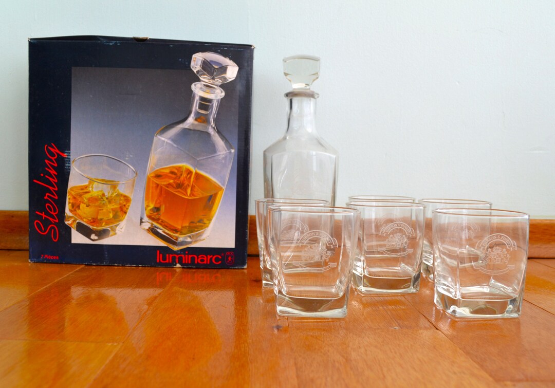 Luminarc Gibson's Whiskey Decanter Set With Six Glasses. Etsy