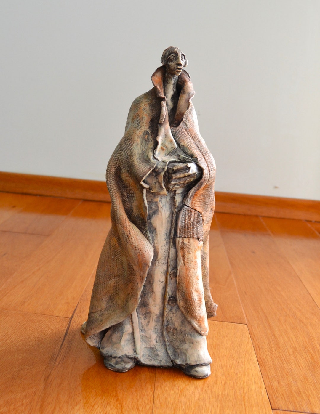 Figurative Raku Ceramic Raku Style Sculpture of a Man. Figurative Art Sculpture. Signed ...