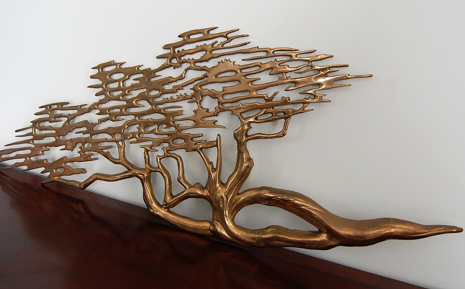 Vintage Brass Bonsai Tree, Wall Hanging, Possibly Produced by Bijan
