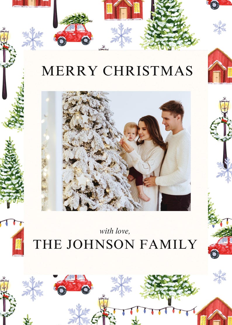 Editable Christmas Card Template | Instant Download | Canva Holiday ...