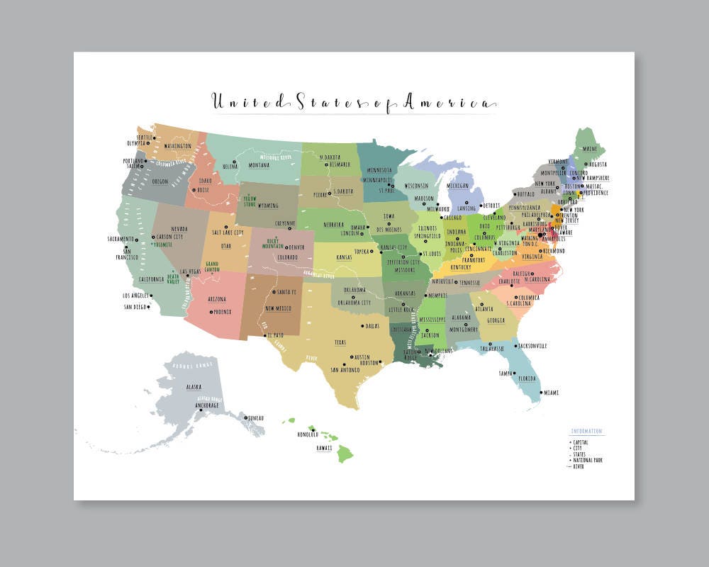 Printable Us Map With States And Cfree Printable Usa Map With States And Cities