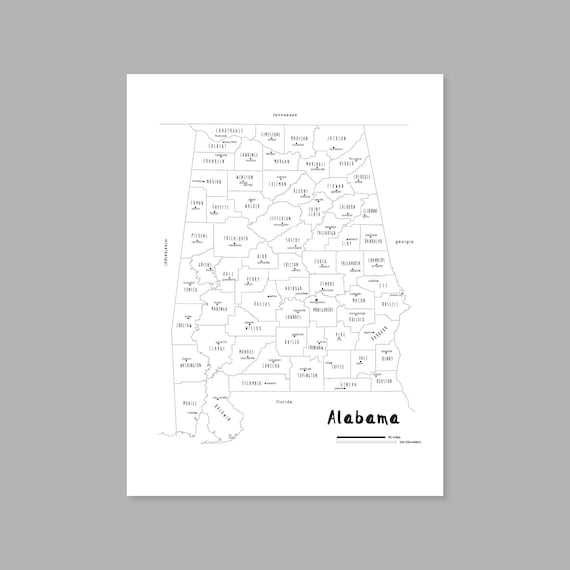 Mapa Imprimible De Alabama Printable Alabama Map | Printable AL County