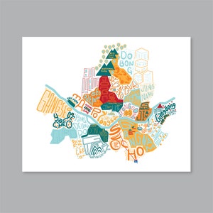 Cartaz de Seul, Mapa de Seul IMPRIMÍVEL, Impressão de Seul, Tipografia de Seul Decoração moderna para casa (#P410)