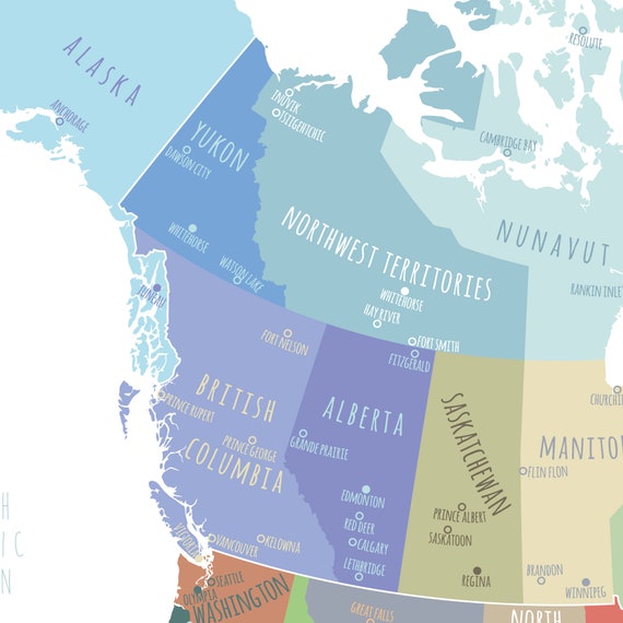Mapa Imprimible En Blanco Del Noreste De Estados Unidos Y Canadá