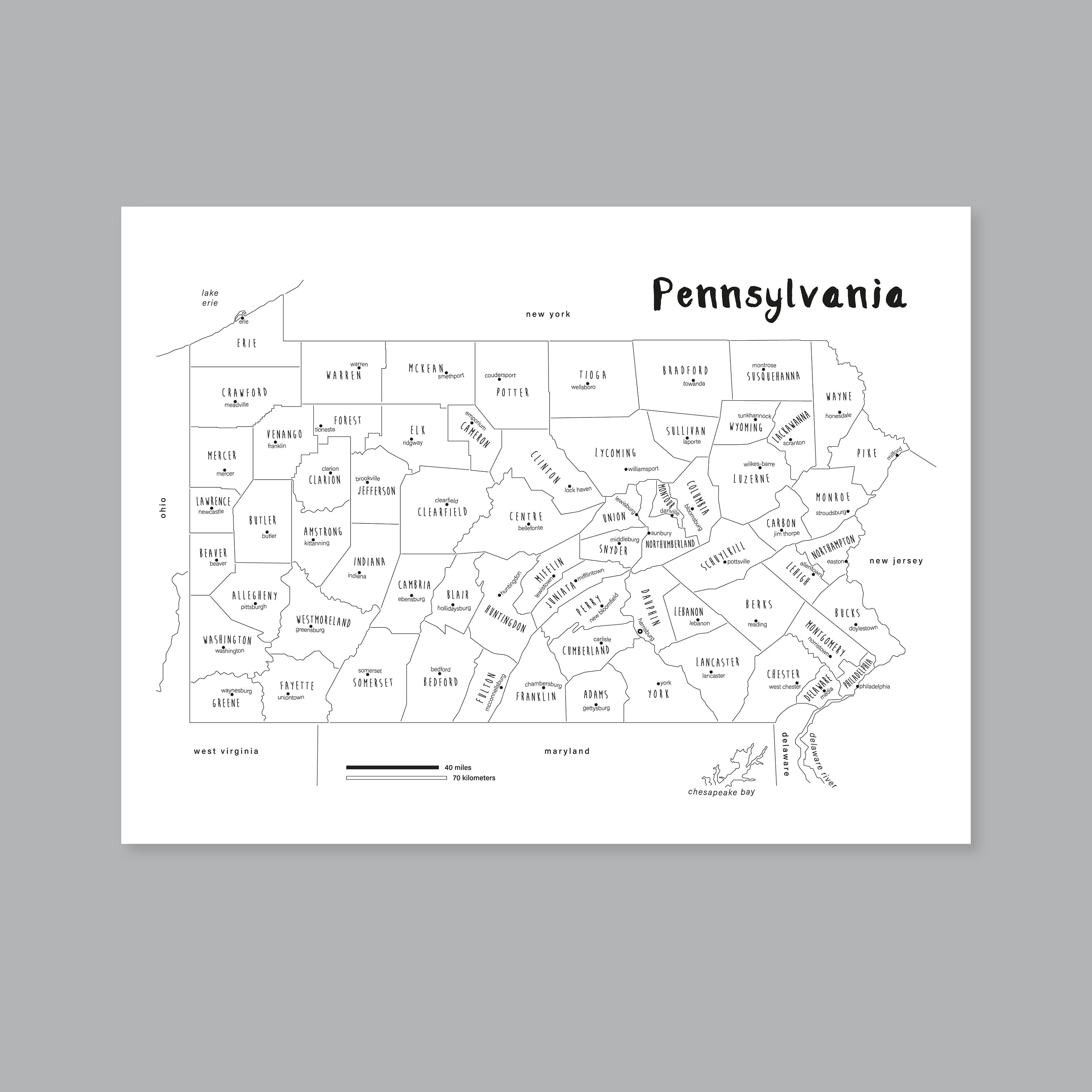 Pa County Map Printable - Il Fullxfull.5727234260 46l0
