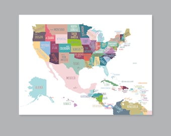 american states map etsy