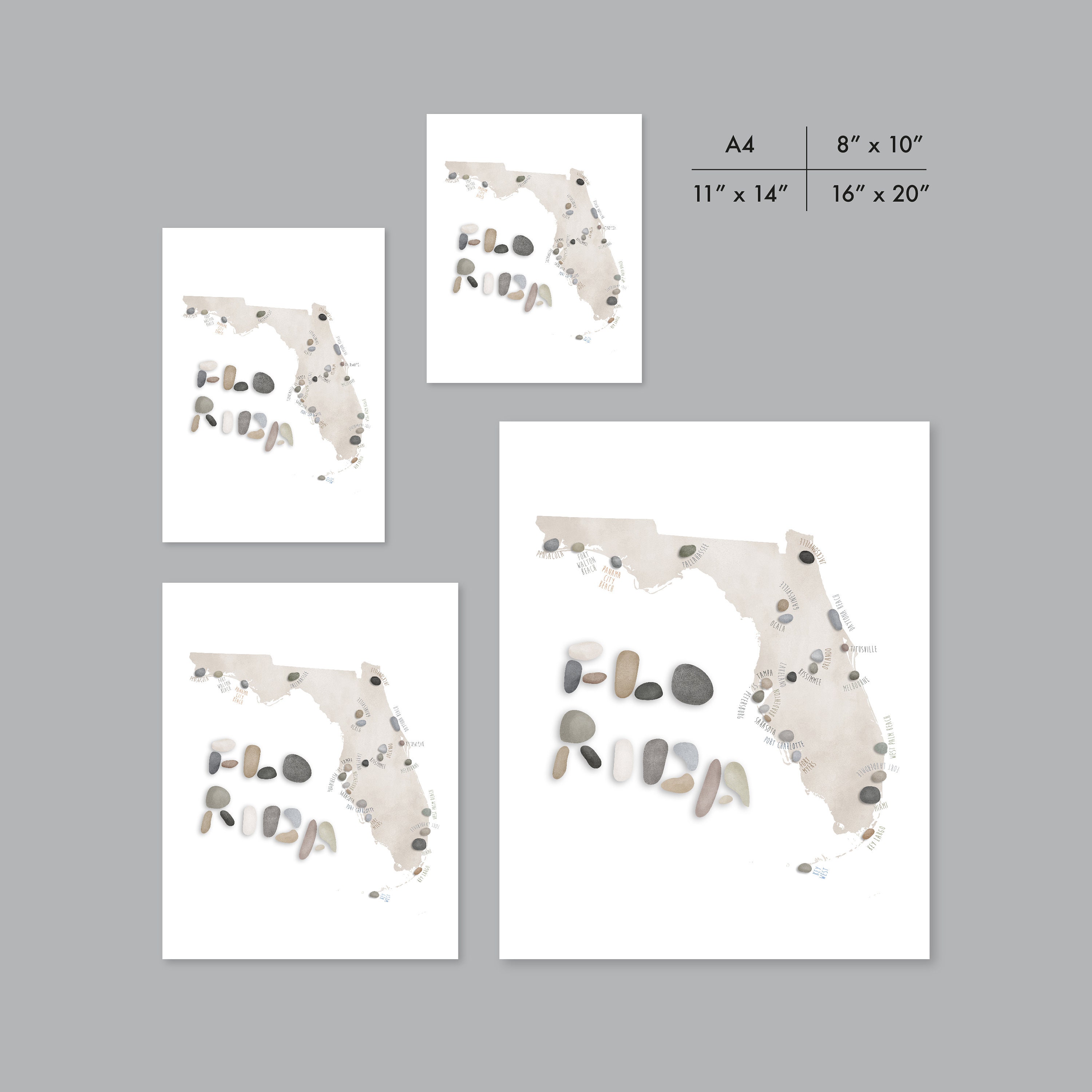 3x3 Printable Map Of Florida - Map