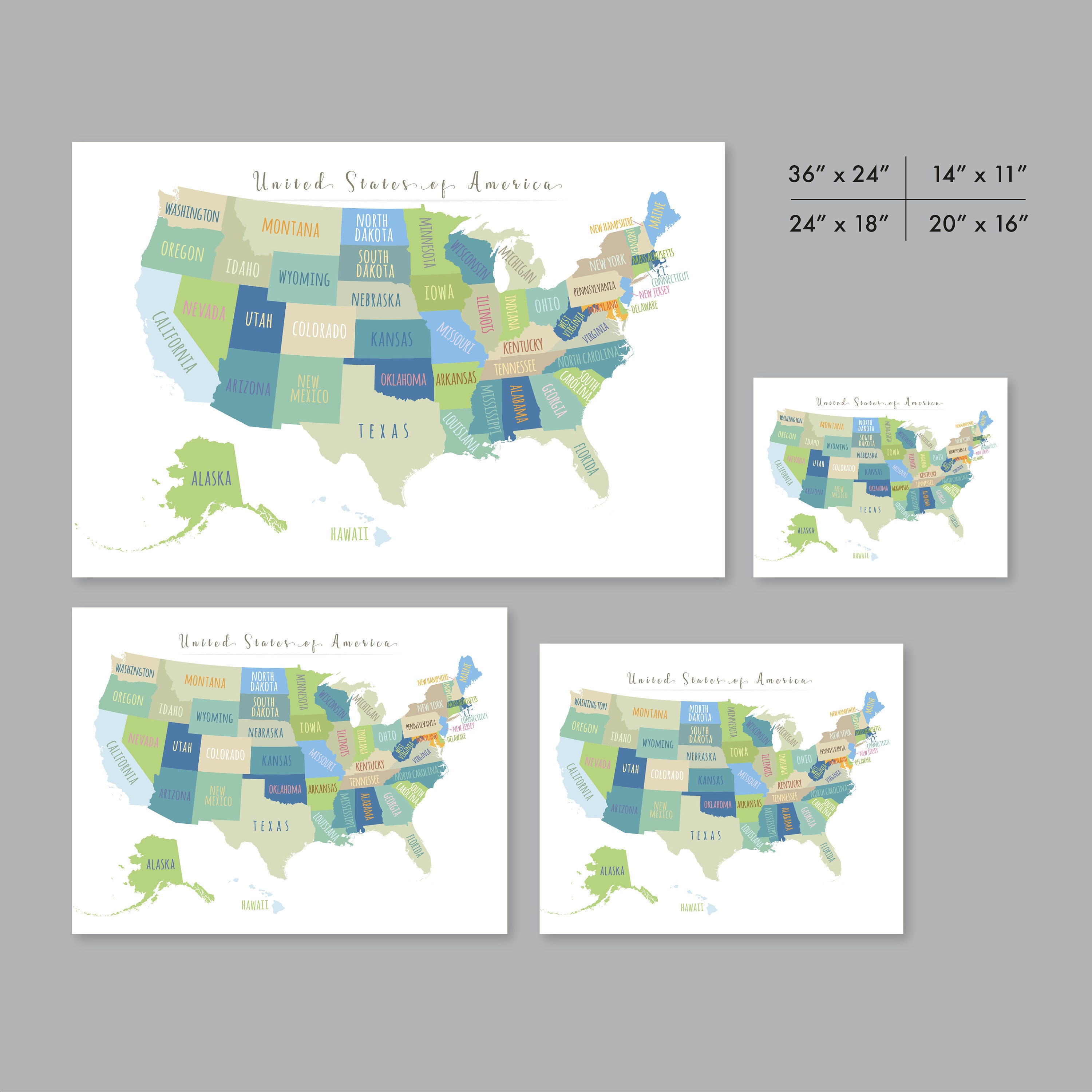 United States Map Wall Art PRINTABLE - Il Fullxfull.4119630869 11l4 