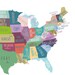 US Map Capitals Wall Art, PRINTABLE United States Map Print, Usa States ...