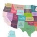 US Map Capitals Wall Art, PRINTABLE United States Map Print, Usa States ...