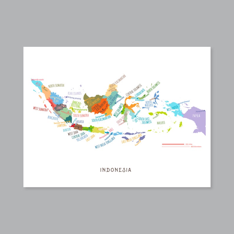 Indonesia Map, PRINTABLE Indonesia States and Capitals, Labeled ...