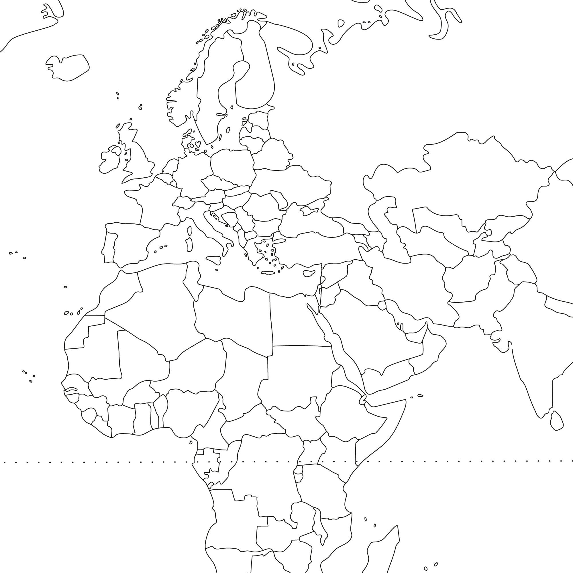 World Map With Countries PRINTABLE Map of the World Wall Art - Etsy