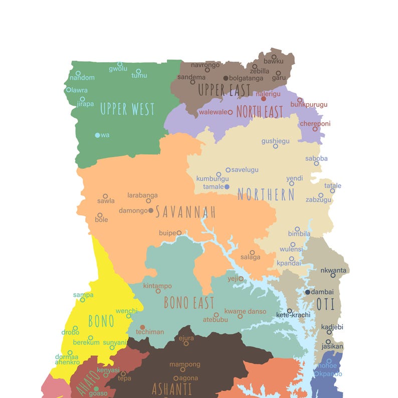 ghana-map-print-regions-capitals-modern-decor-digital-download