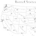 US Map Wall Art, PRINTABLE United States Map Print, Black and White Map ...