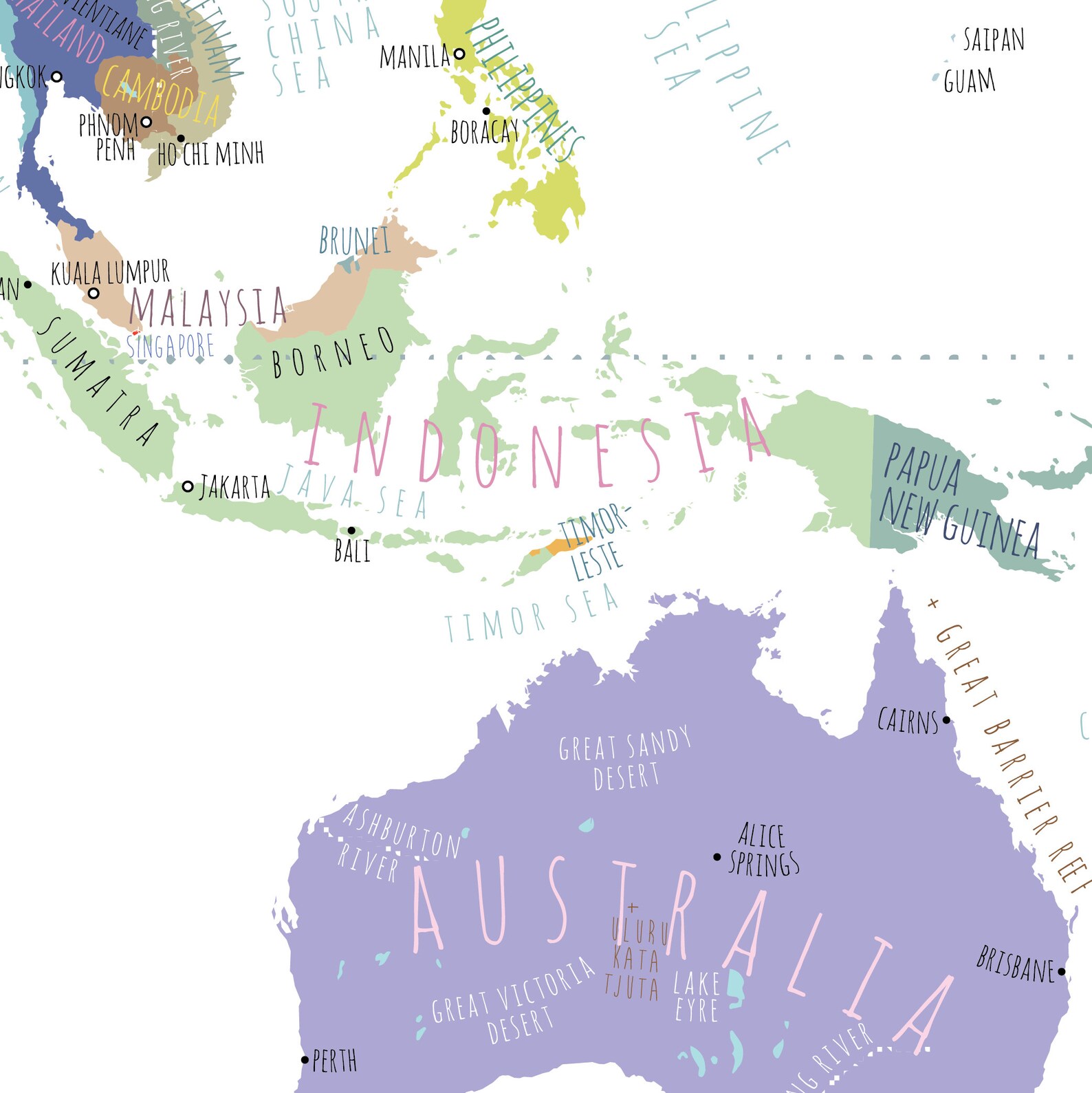 World Map Poster PRINTABLE Worldmap With Countries Map of - Etsy