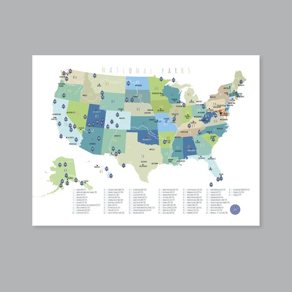 National Parks Map Pdf 63 Us National Parks Map Druckbare Adventure Awaits Us | Etsy Österreich