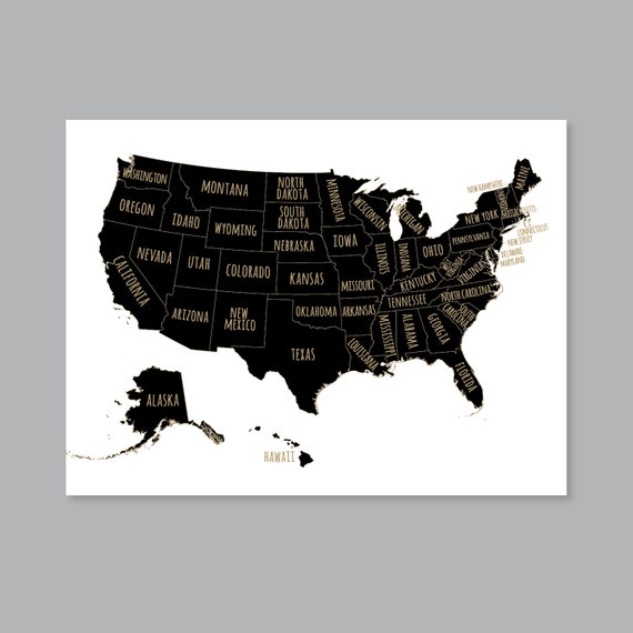 united states map wall art printable united states map print etsy