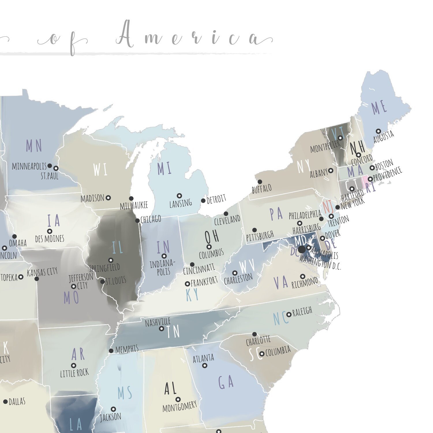 United States Map Wall Art PRINTABLE - Il Fullxfull.1898295239 Qsl2 