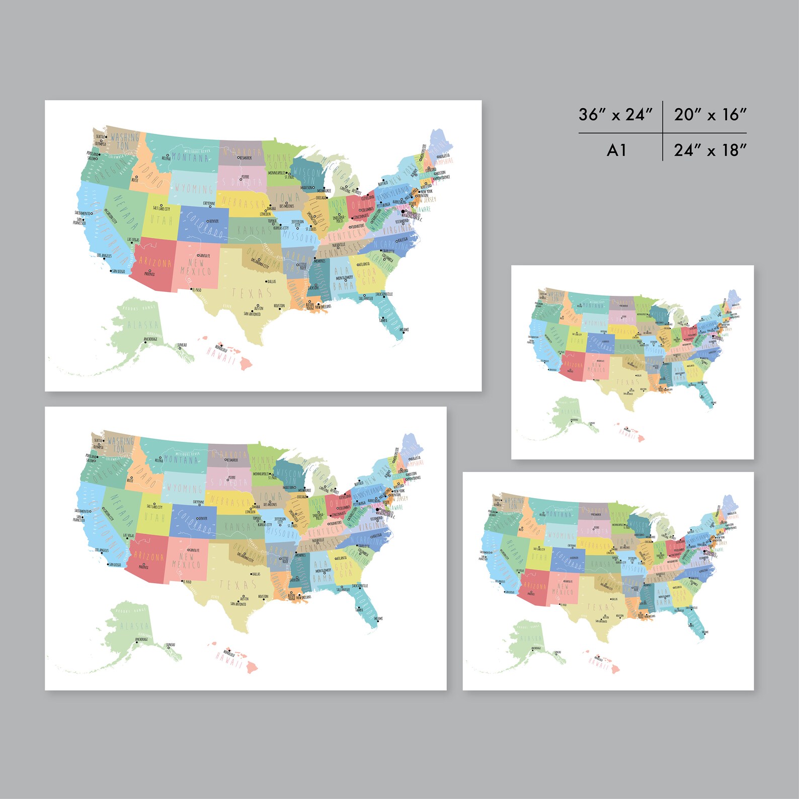 United States Map Wall Art PRINTABLE - Il 1588xN.2239886989 9515 