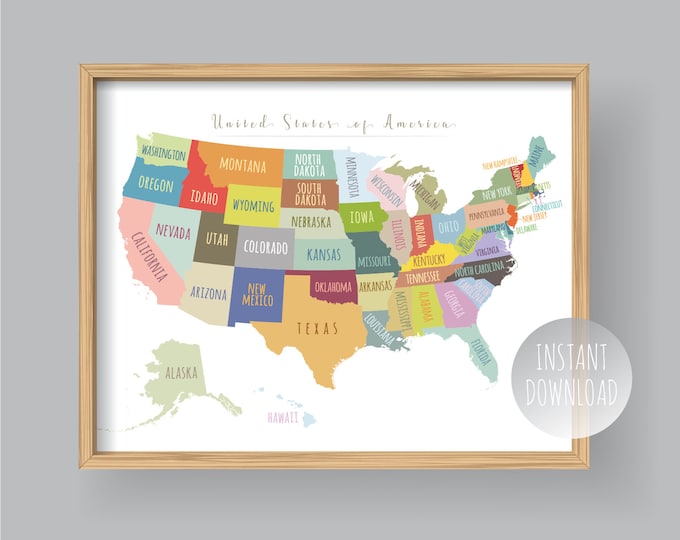 United States Map Wall Art PRINTABLE - Il 680x540.1910392129 Lw5f