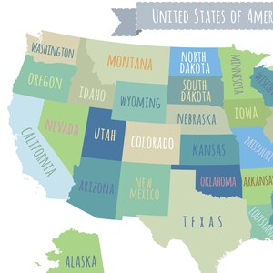 United States Map Wall Art PRINTABLE United States Map Print | Etsy