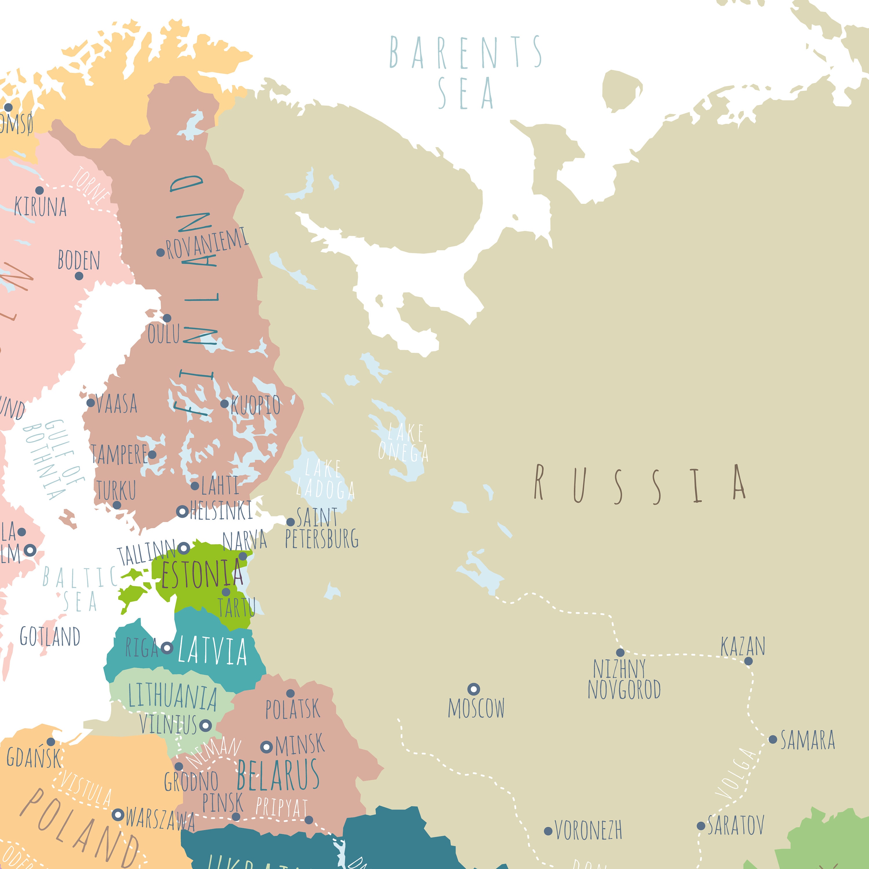 印刷可能なヨーロッパ地図：国、首都、都市（PDF/JPG形式） - Etsy 日本