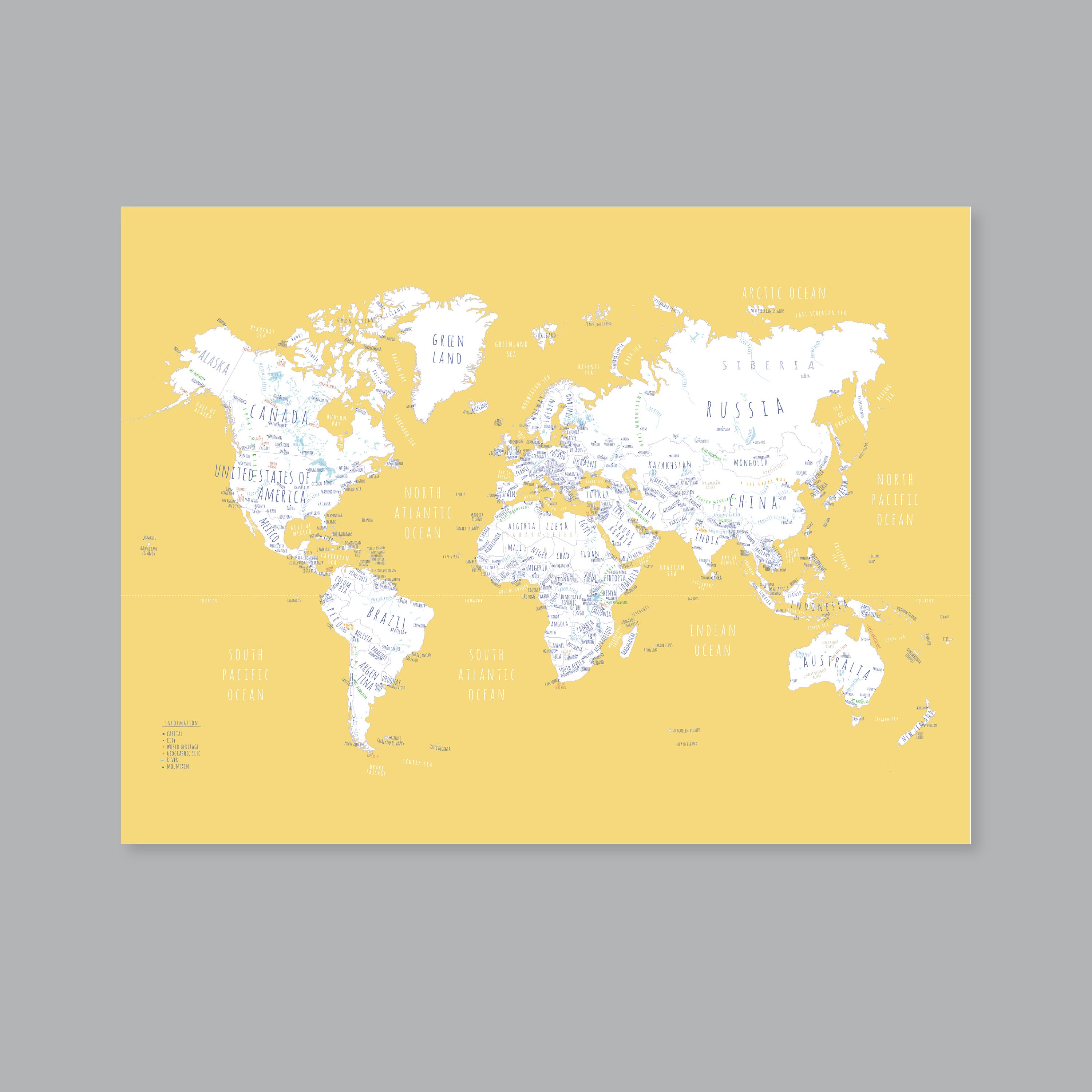 World Map Of Mountains And Deserts