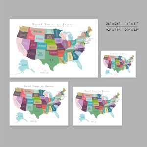 United States Map Wall Art, PRINTABLE United States Map Print, Usa Map ...