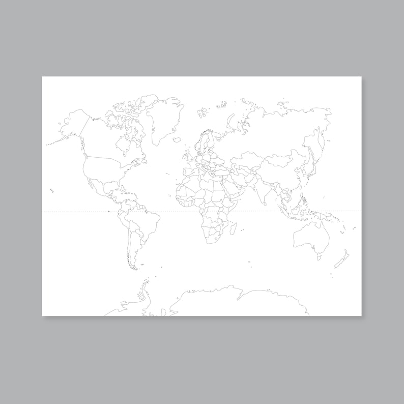 World Map With Countries Printable Map Of The World Wall Art Etsy World Map With Countries Printable Map Of The World Wall Art Etsy