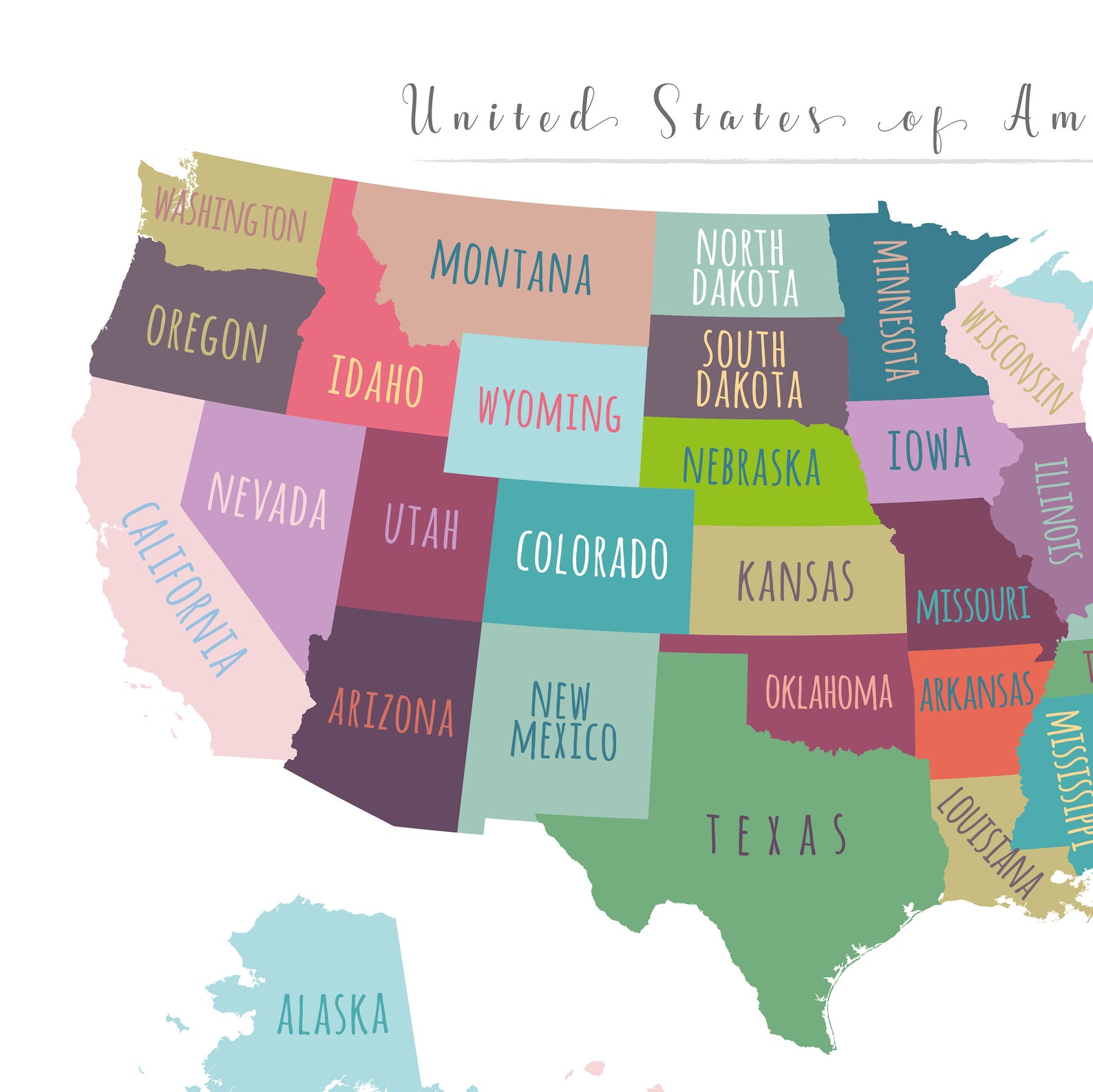 United States Map Wall Art PRINTABLE - Il 1588xN.2426514448 S5wv 