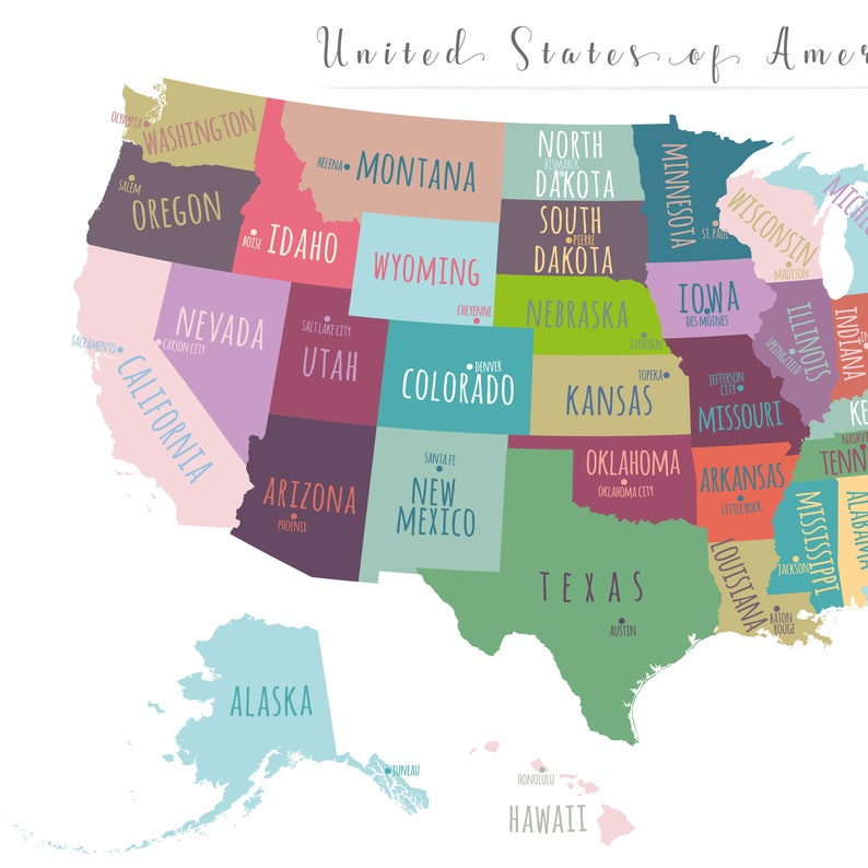 10 Luxury Printable Map Of 50 States And Capitals Printable Map Usa 
