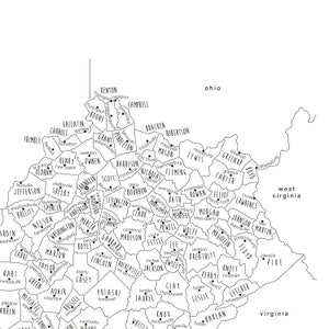 Kentucky Map Poster, PRINTABLE Kentucky Country Map KY, Kentucky Map ...