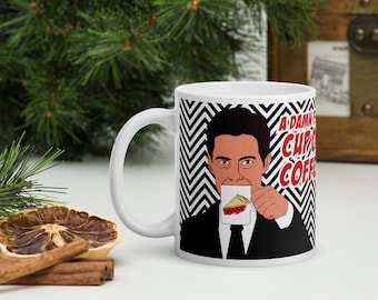 Twin Peaks - Special Agent Dale Cooper Inspired Customized Coffee Mug Gift, "A Damn Fine Cup of Coffee" - 11/15/20 Oz Sizes