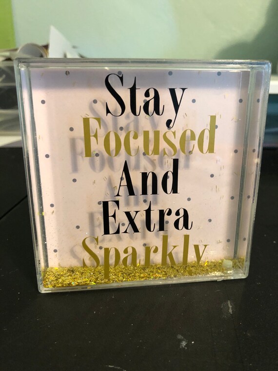 Glitter Floating Photo Frame Stay Focused And Extra Image 0