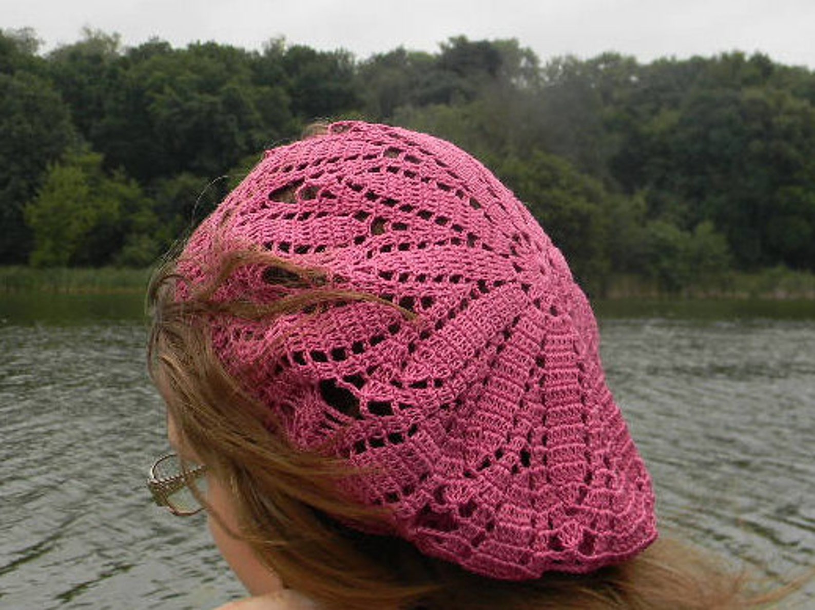 Summer Beret for Women Cotton Slouchy Hat Crochet Summer Etsy