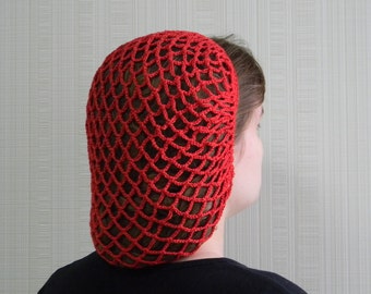 Hair snood for women Head covers Crochet red hair net Snood hair net Crochet snood fishnet Retro snoods for women 1940s style