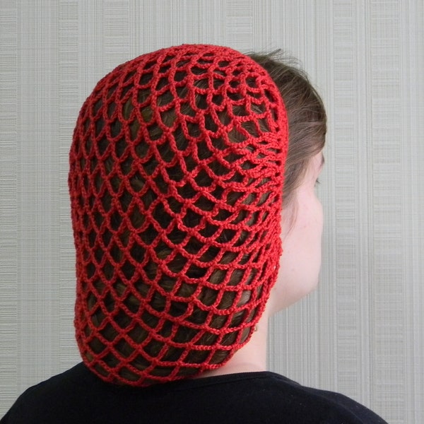 Hair snood for women Head covers Crochet red hair net Snood hair net Crochet snood fishnet Retro snoods for women 1940s style
