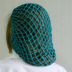 Hair snood for women crochet teal hair net retro hair snoods for women 1940s style