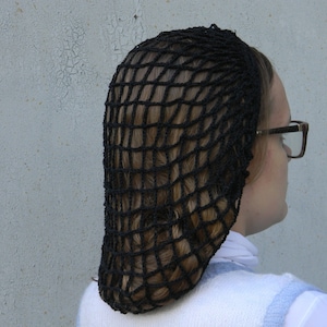 Black hair snood for women Crocheted hair snood black crochet snood hair net snoods for women 1940s style snood