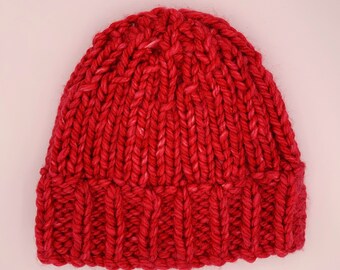 Gorro supergrueso de mezcla de lana de punto borroso