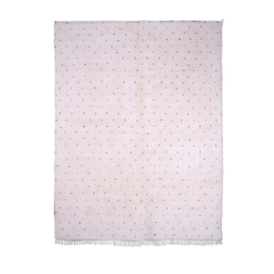 Moroccan rug white Beni ourain rug -  Modern Moroccan Rug custom W-40_BK-39