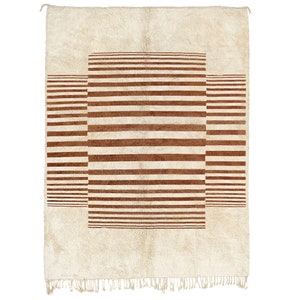 white Beni ourain rug -  Modern Moroccan Rug custom - W-40  BR2-93