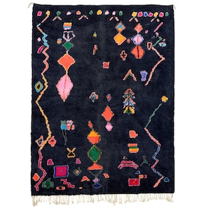 Dark Blue Beni ourain rug -  Modern Moroccan Rug custom BL-01_PR21_OR24_GR10_BL03_RD18_YL16_BK39