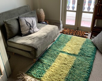 green Beni ourain rug -  Modern Moroccan Rug custom GR-14_GR-10